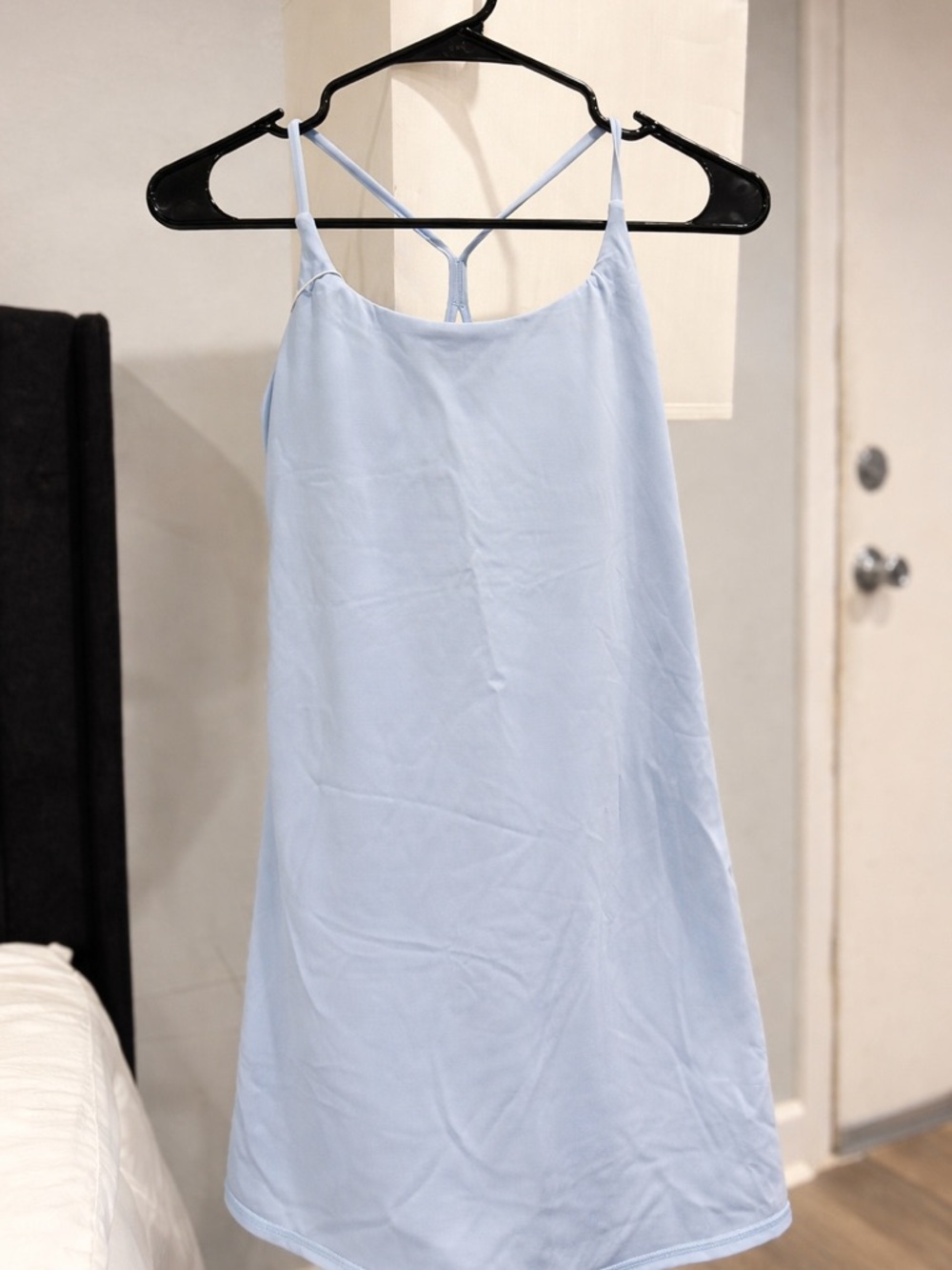 Halara Sky Blue Athletic Dress Built In Shorts Strappy Back XL New With Tags